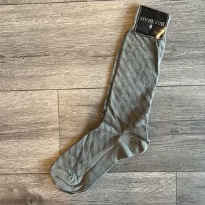 Bill Blass Men’s Vintage Printed Dress Sock Taupe One Size Cotton Nylon